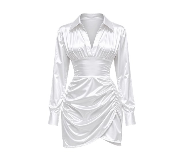 Daisy — Satin White T-Shirt Dress